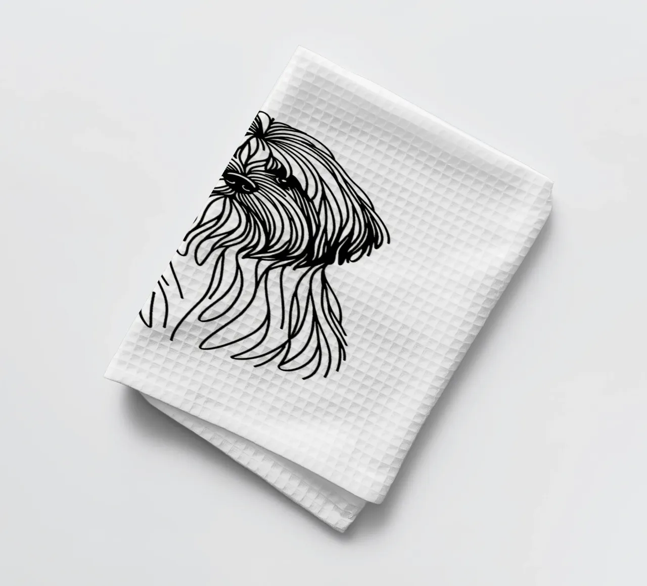 Chien Lhasa Apso Dessin au trait torchon de WijdevenDesign