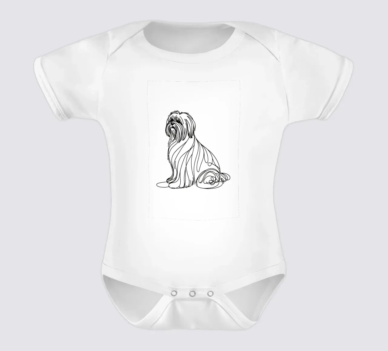 Chien Lhasa Apso Dessin au trait body bébé de WijdevenDesign