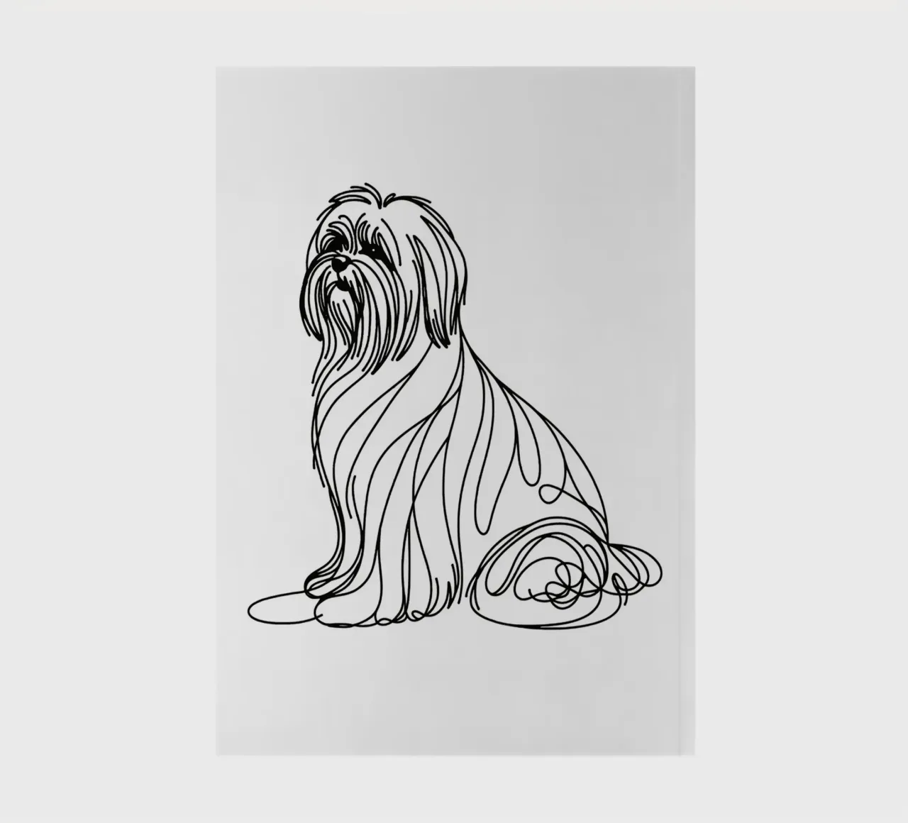 Chien Lhasa Apso Dessin au trait carnet de notes de WijdevenDesign
