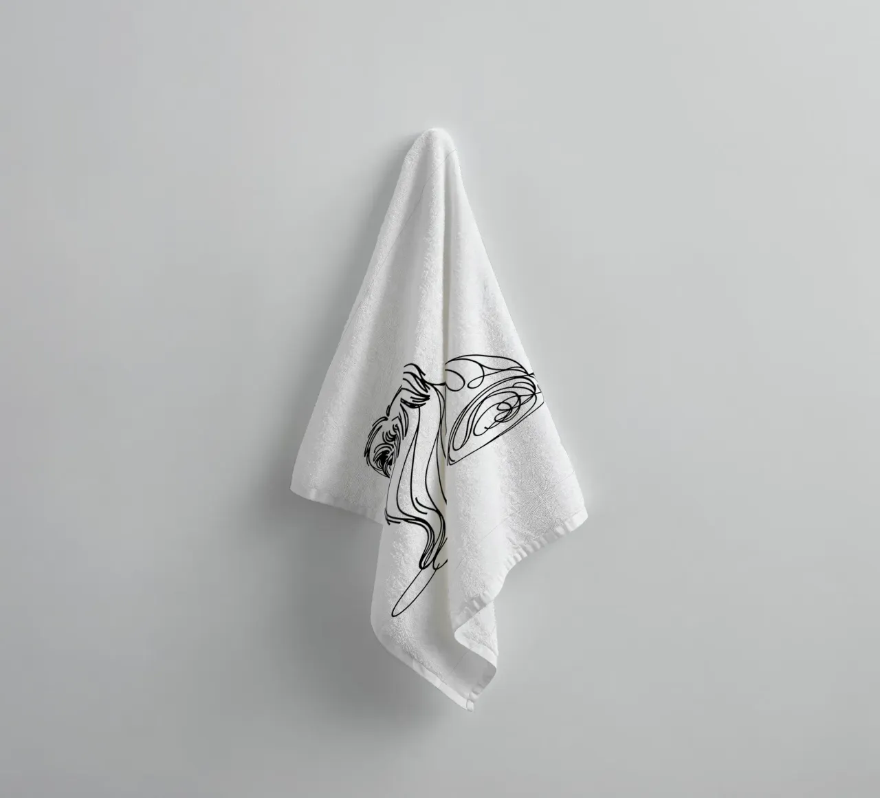 Chien Lhasa Apso Dessin au trait serviette de bain de WijdevenDesign
