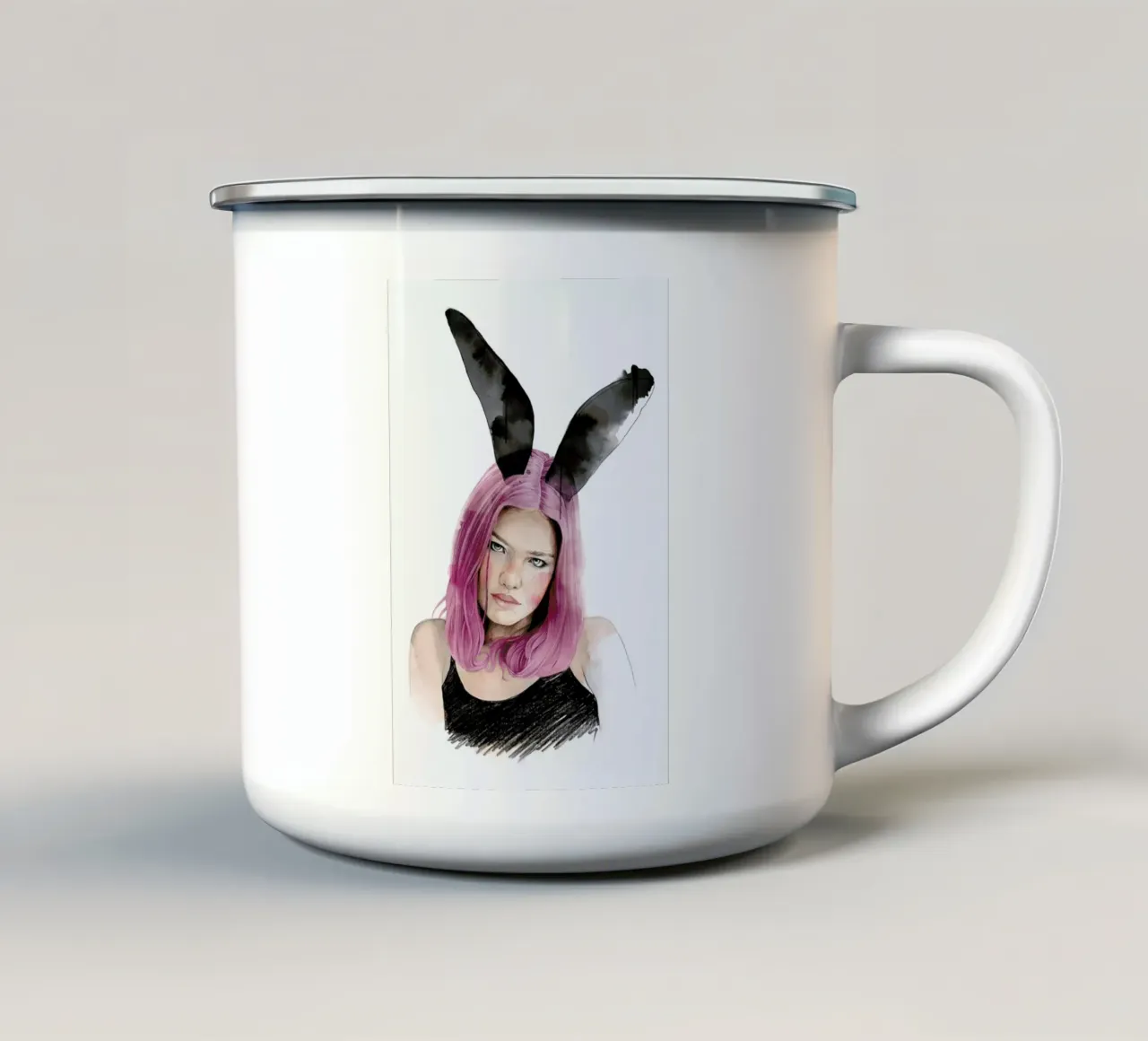 Bunny tazza in smalto da Ina Stanimirova