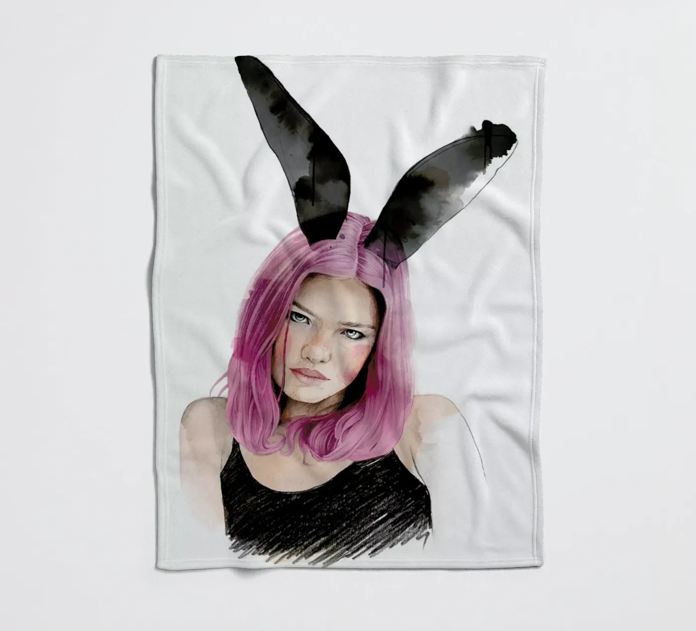 Bunny fleece blanket by Ina Stanimirova