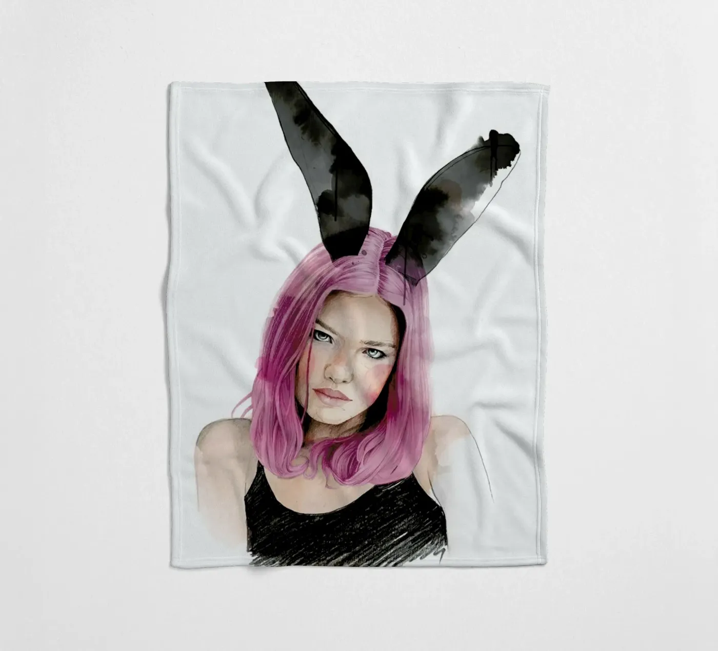 Bunny fleece blanket by Ina Stanimirova