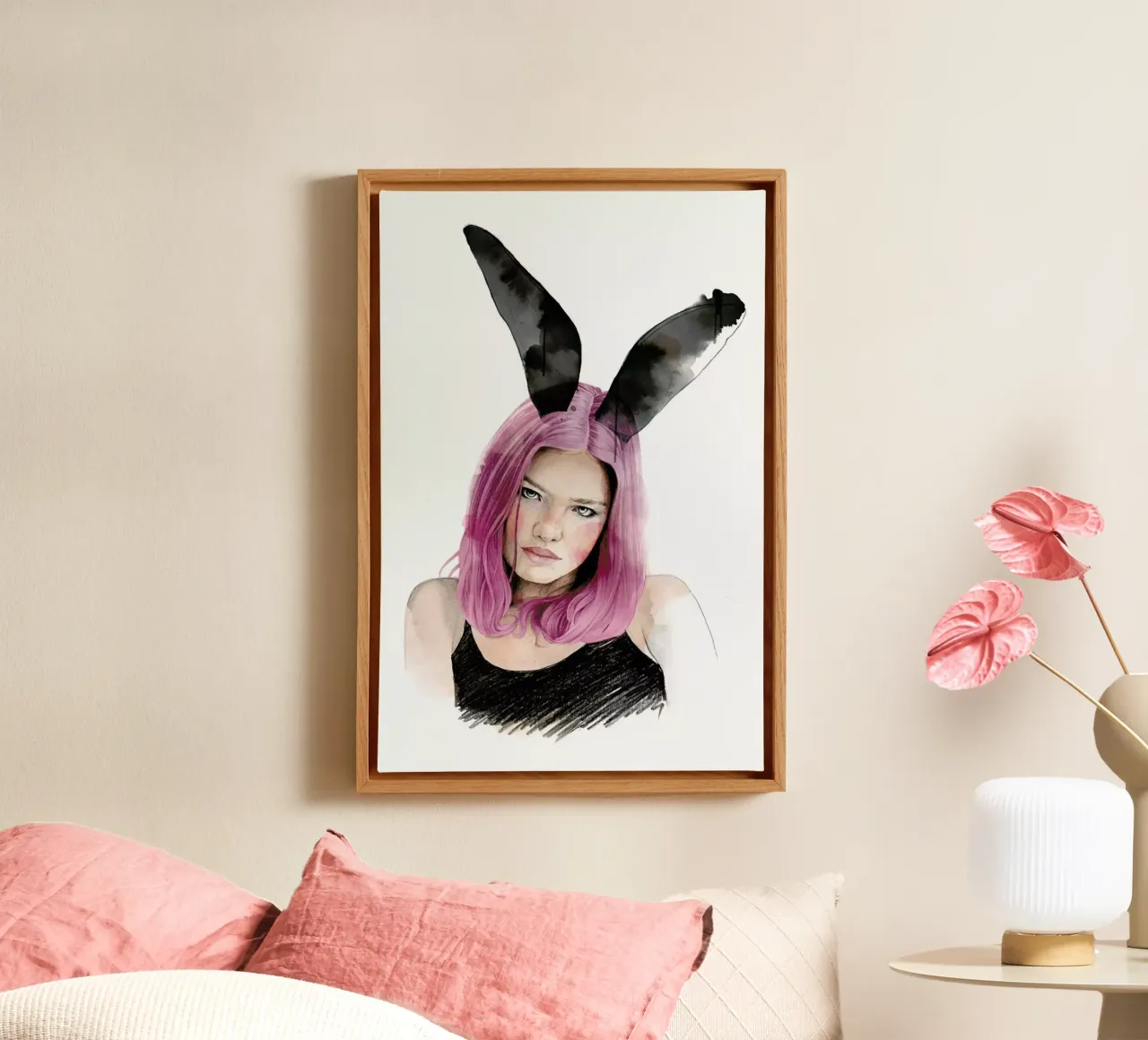 Bunny tela con Cornice a cassetta da Ina Stanimirova