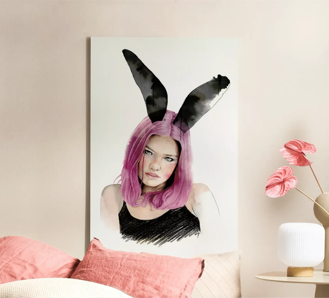 Bunny tela con Cornice a cassetta da Ina Stanimirova