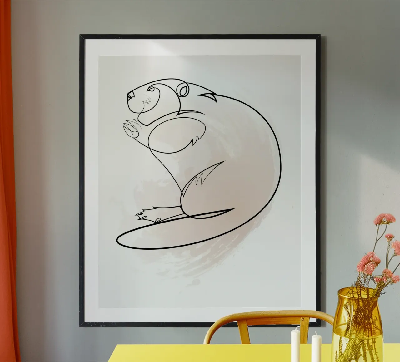 Wetland keeper - One line beaver poster da Addillum