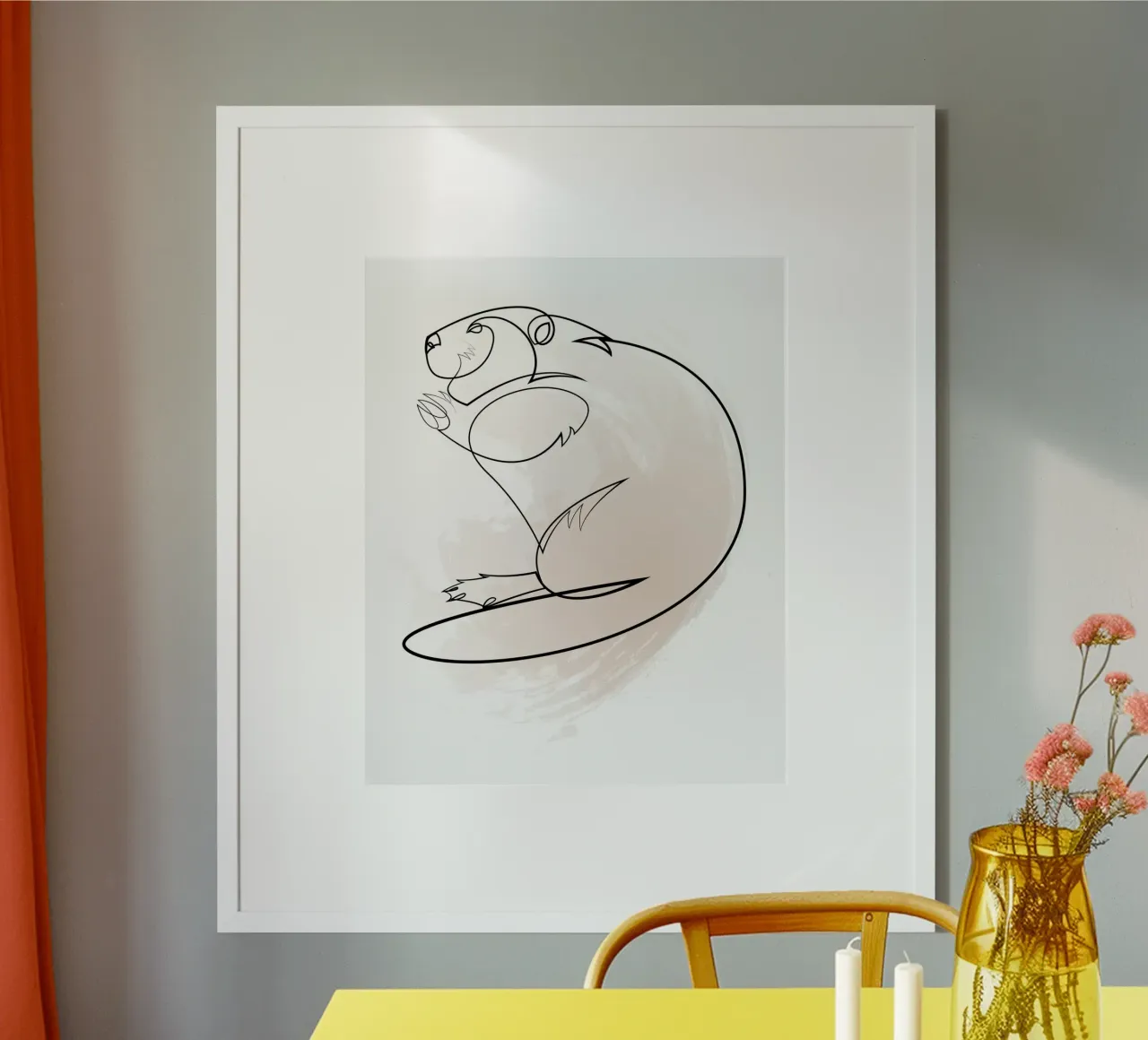 Wetland keeper - One line beaver poster da Addillum