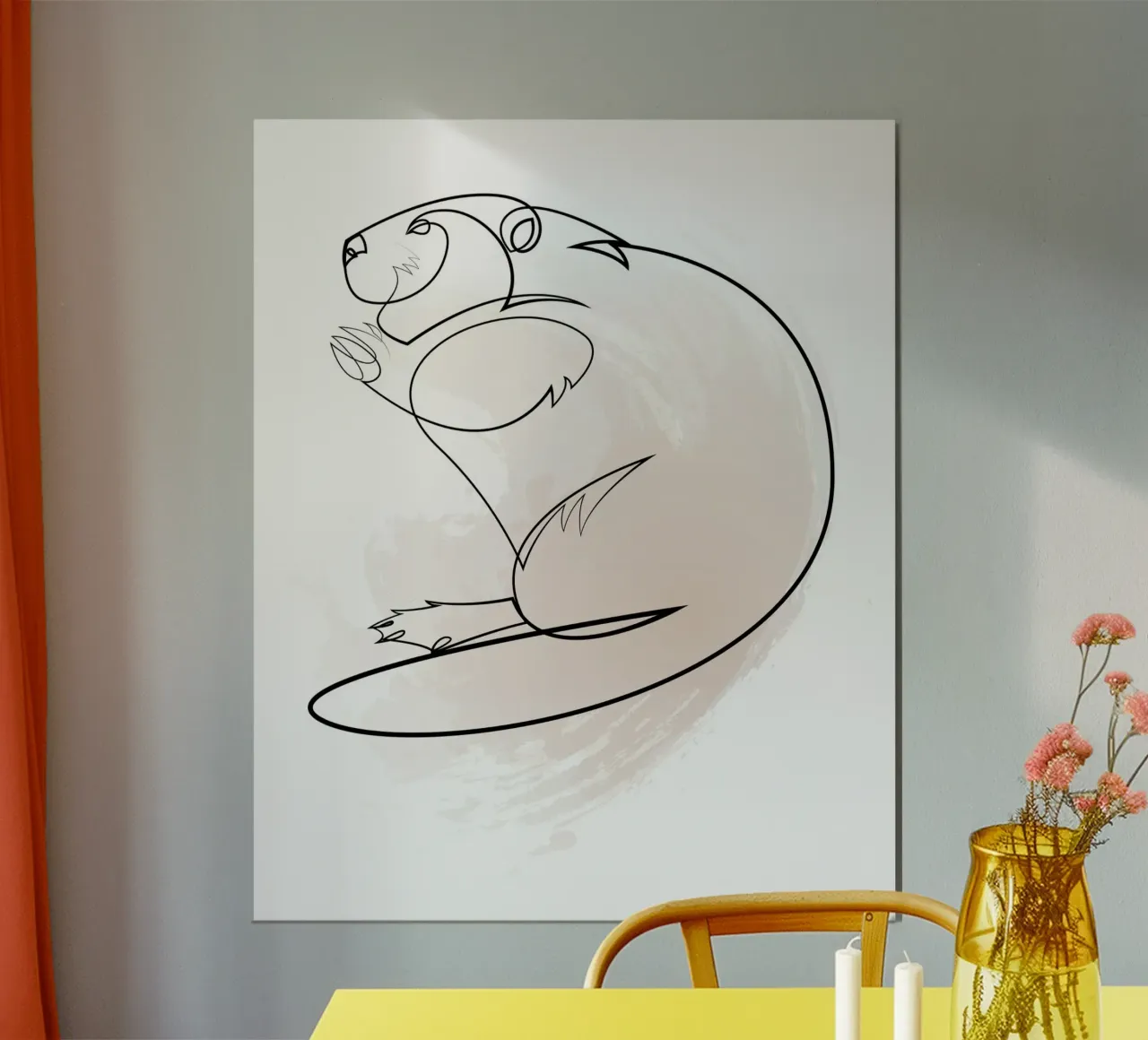 Wetland keeper - One line beaver poster da Addillum