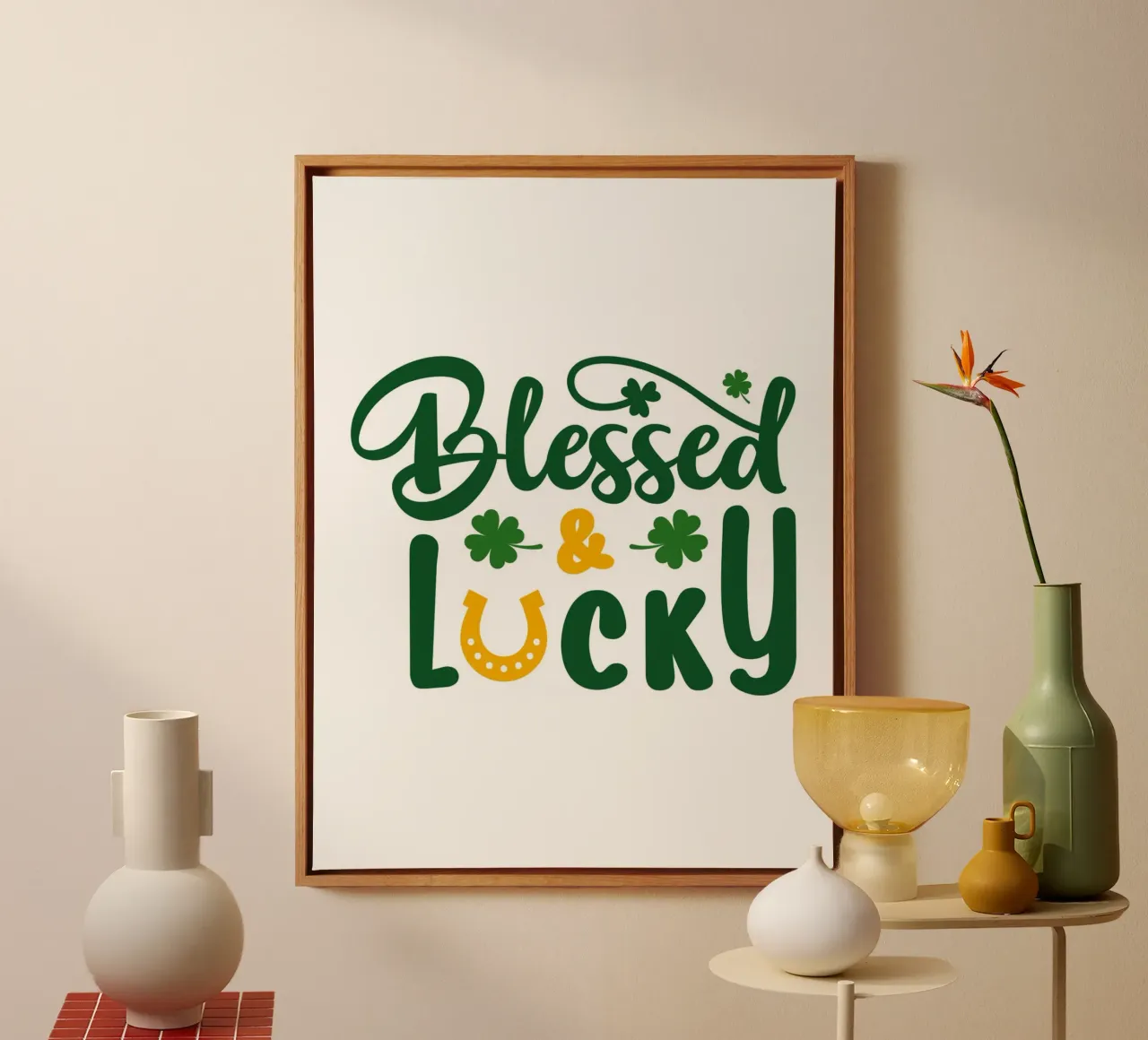 Blessed and Lucky tela con Cornice a cassetta da Dreamer10