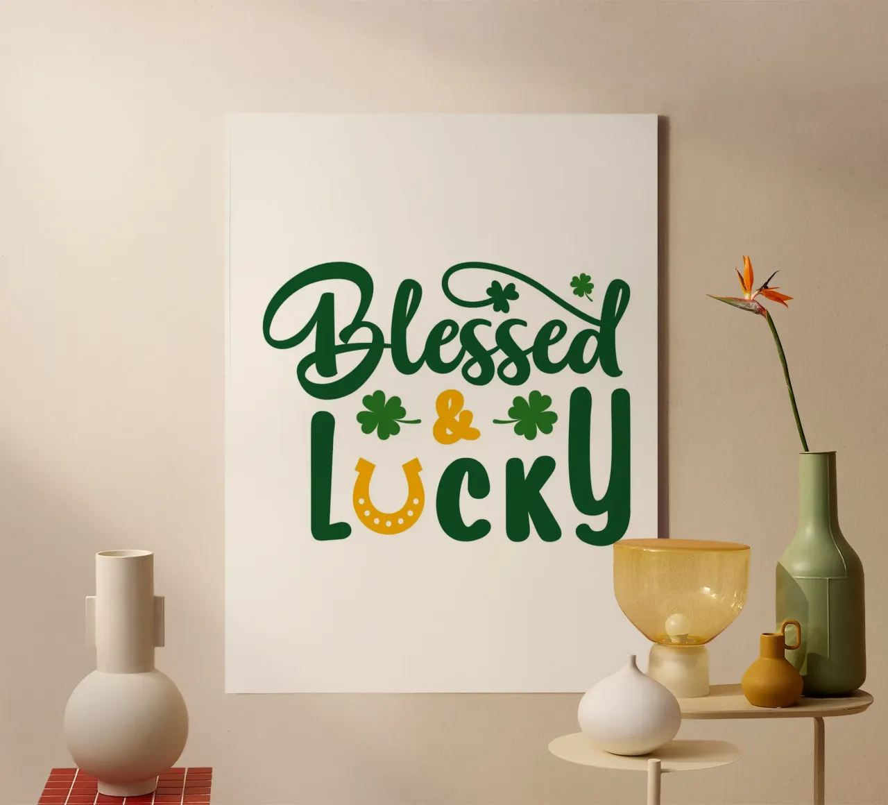 Blessed and Lucky tela con Cornice a cassetta da Dreamer10