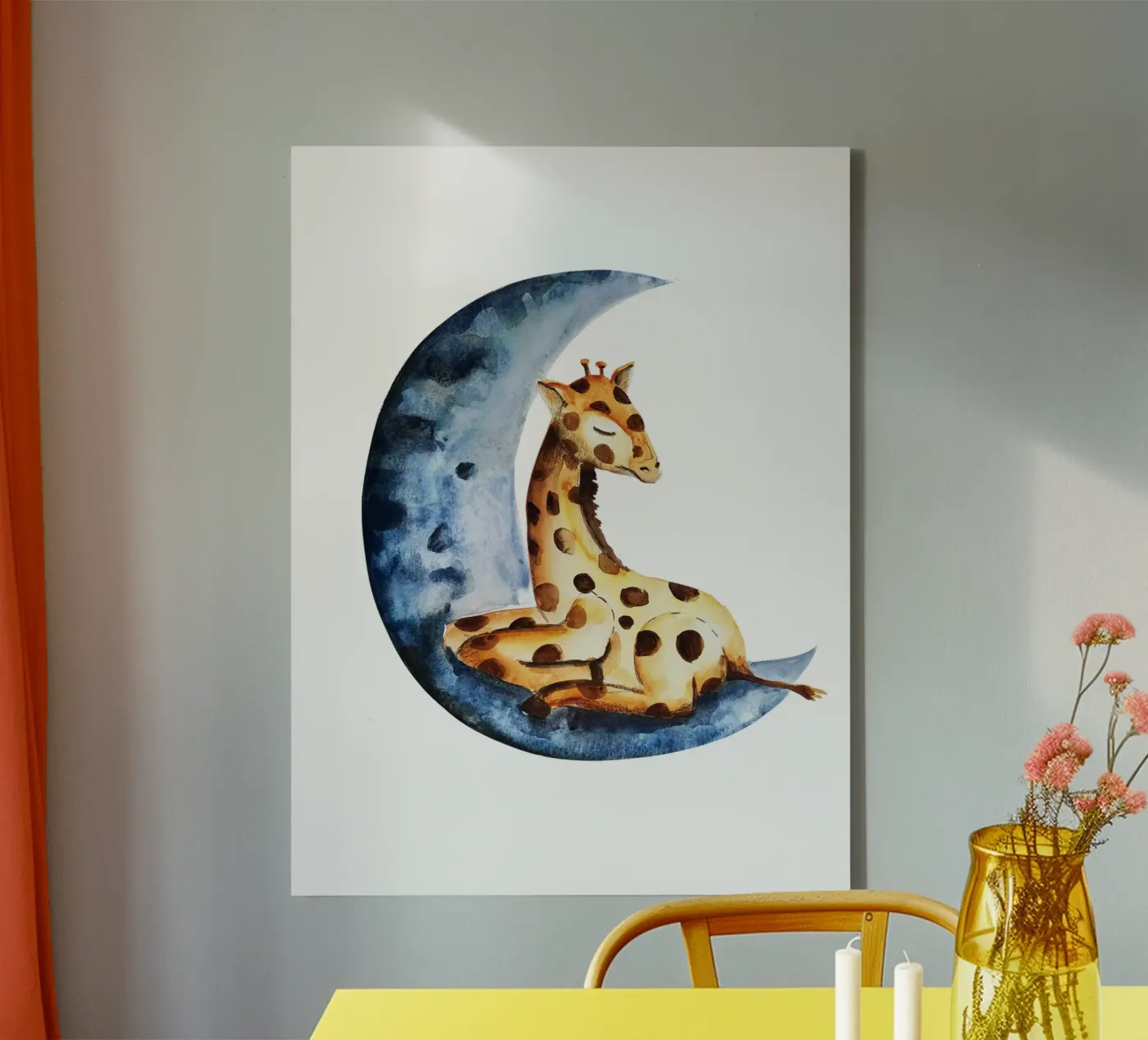 Giraffe canvas by Indigo Rain