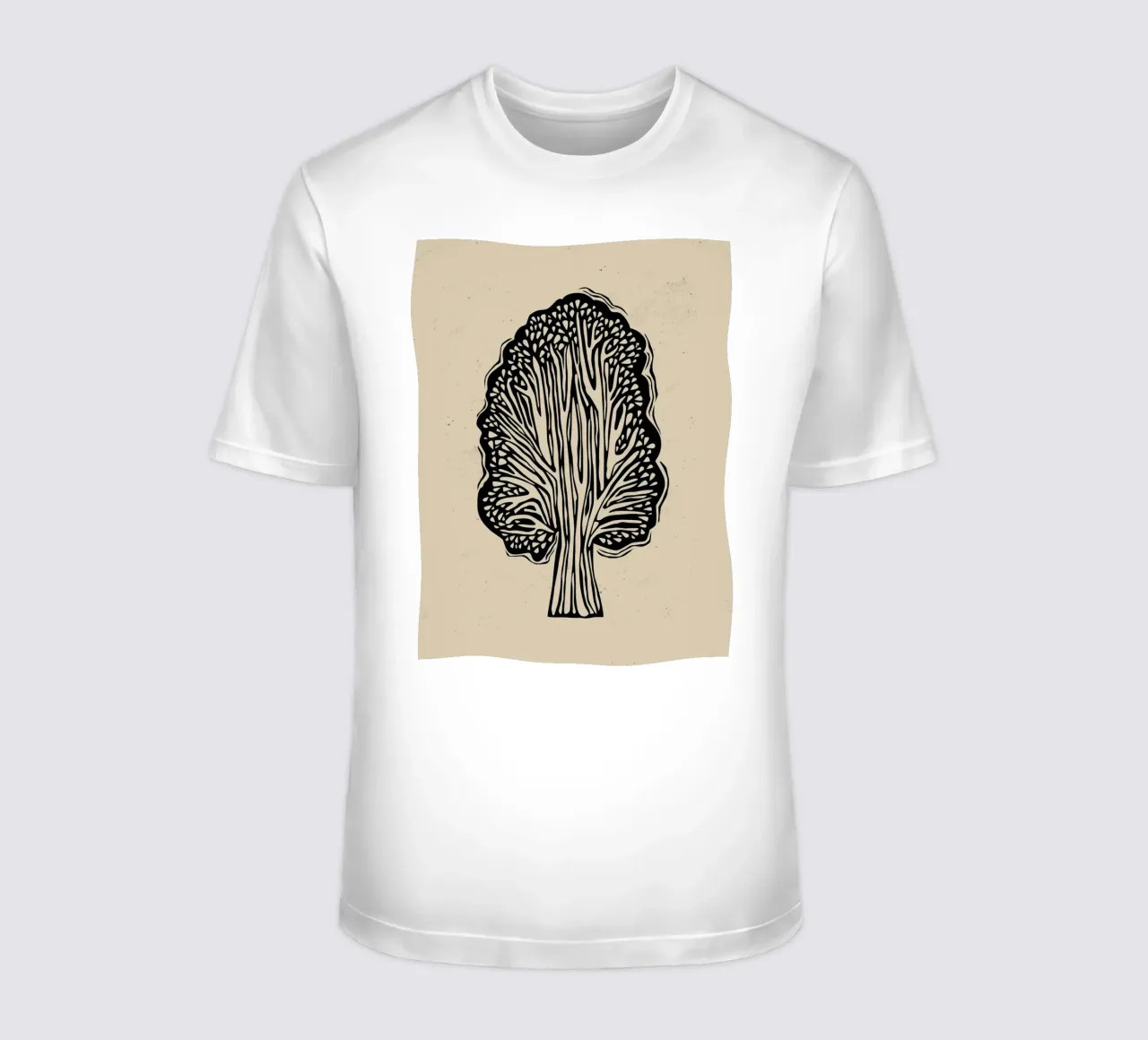 Albero in stile linoleografico t-shirt da Indigo Rain