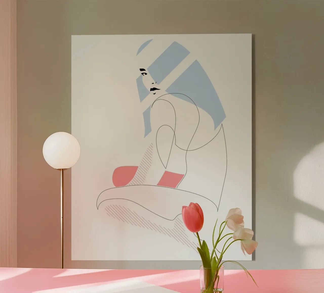 Blush Blue acrylic glass by Addillum