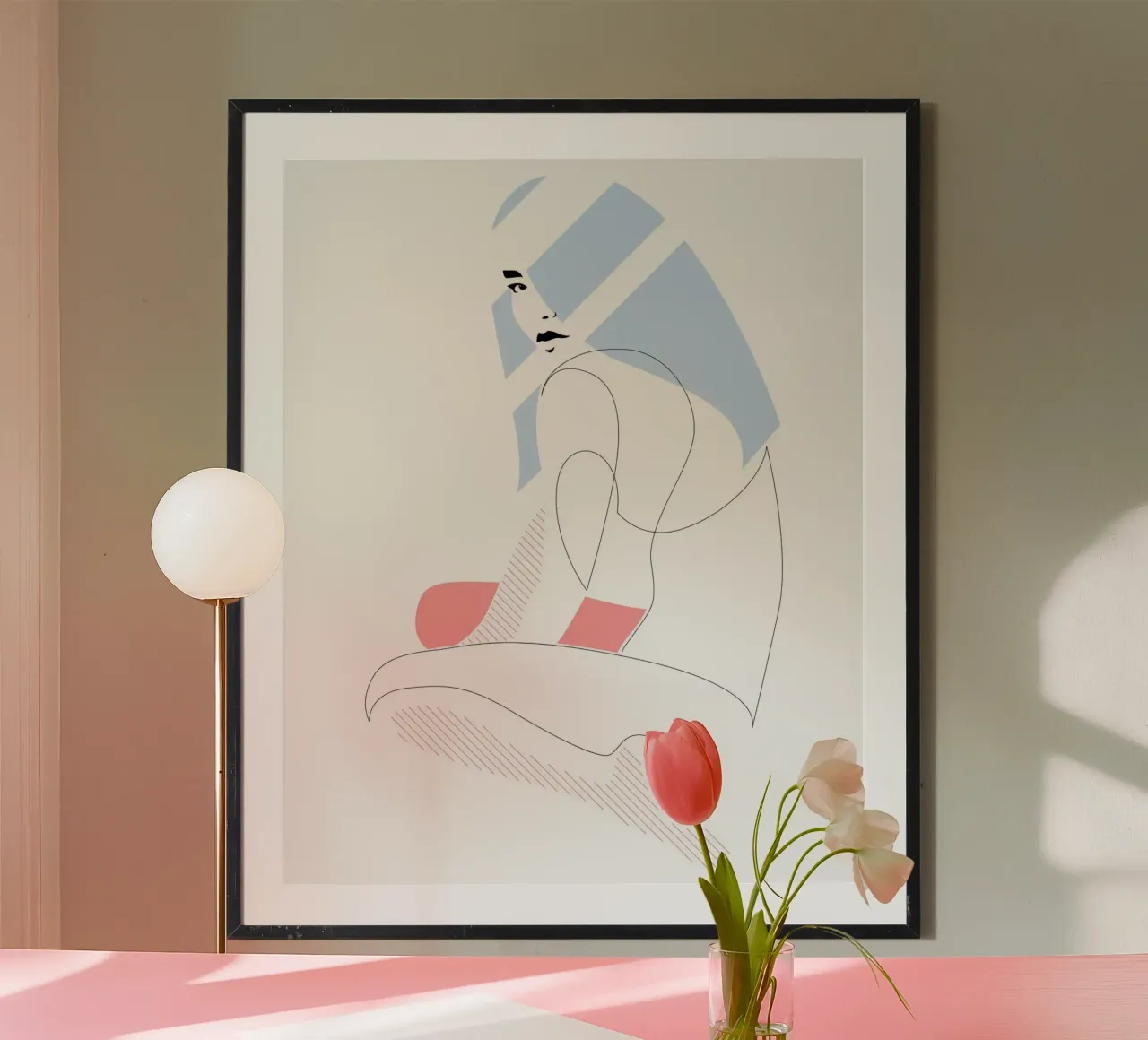Blush Blue poster van Addillum