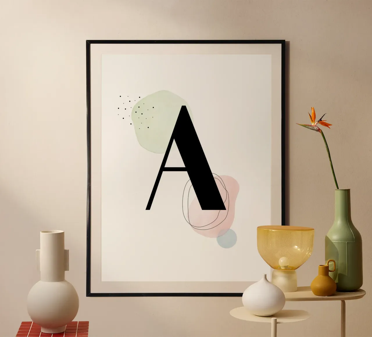 Lettera "A" - design dipinto a mano carta hahnemühle da Kate Brunch Design