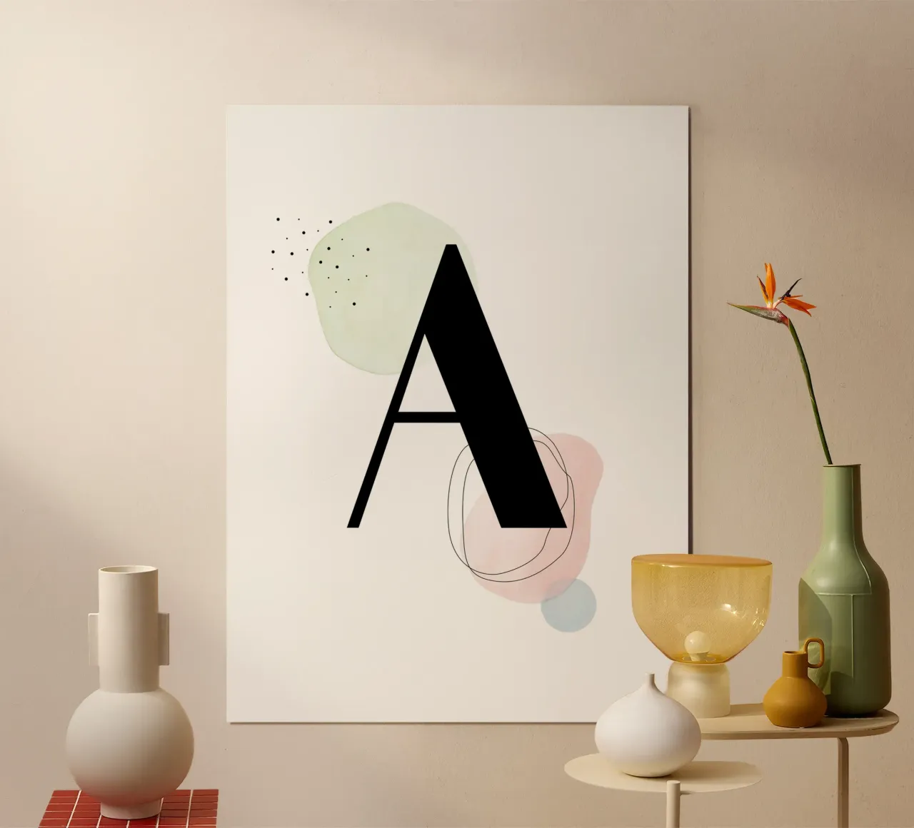 Lettera "A" - design dipinto a mano carta hahnemühle da Kate Brunch Design