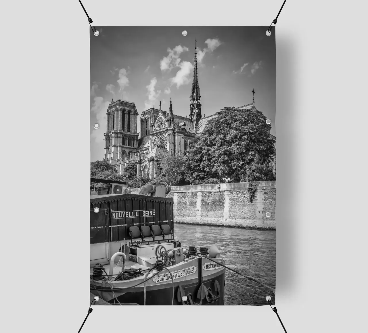 PARIGI Cattedrale di Notre-Dame | Monocromo telo in pvc da Melanie Viola
