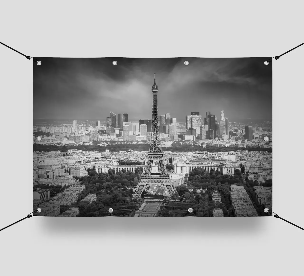 Skyline di Parigi | Monocromatico telo in pvc da Melanie Viola