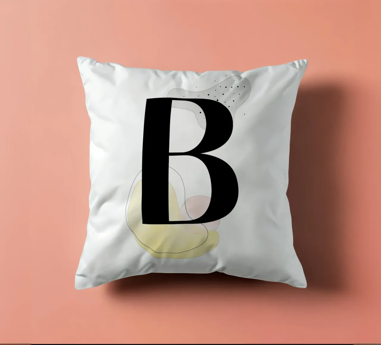 Lettera "B" - design dipinto a mano cuscino da Kate Brunch Design