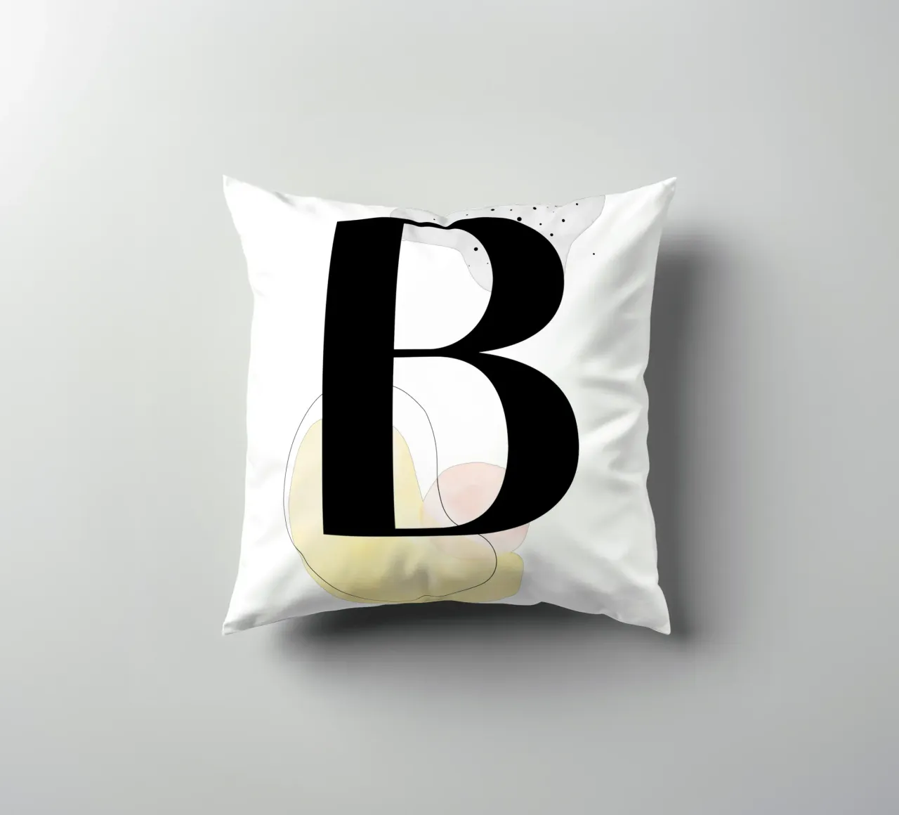 Lettera "B" - design dipinto a mano cuscino da Kate Brunch Design