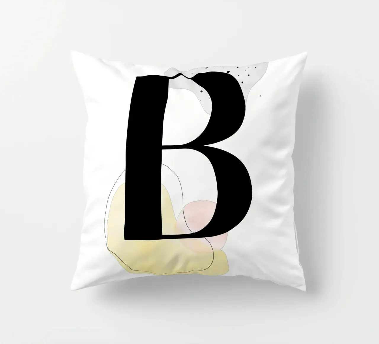 Lettera "B" - design dipinto a mano cuscino da Kate Brunch Design