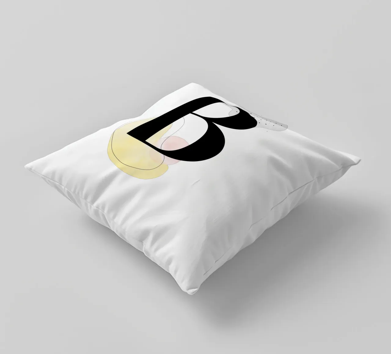 Lettera "B" - design dipinto a mano cuscino da Kate Brunch Design
