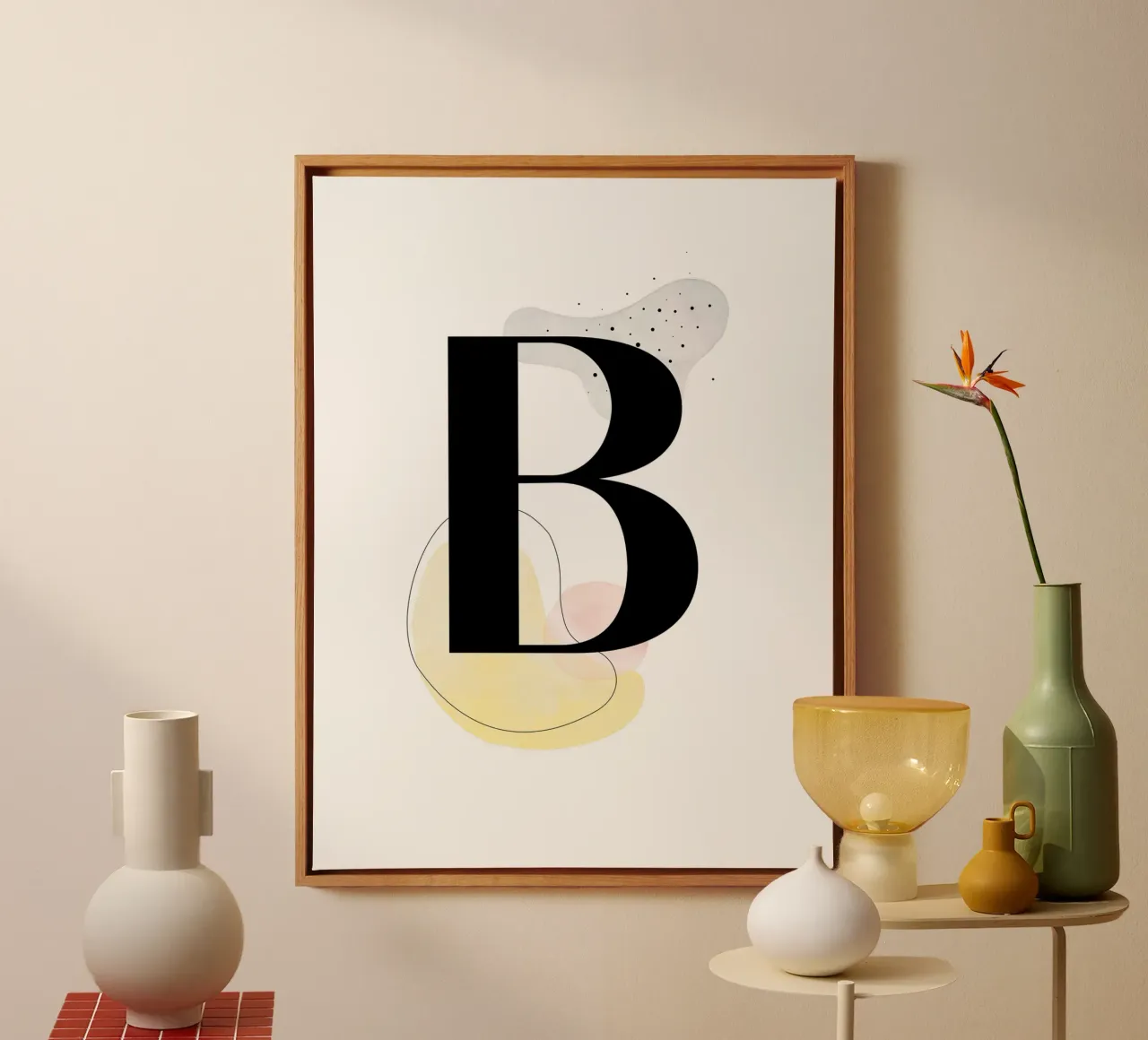 Letter "B" - hand-painted design canvas by Kate Brunch Design
