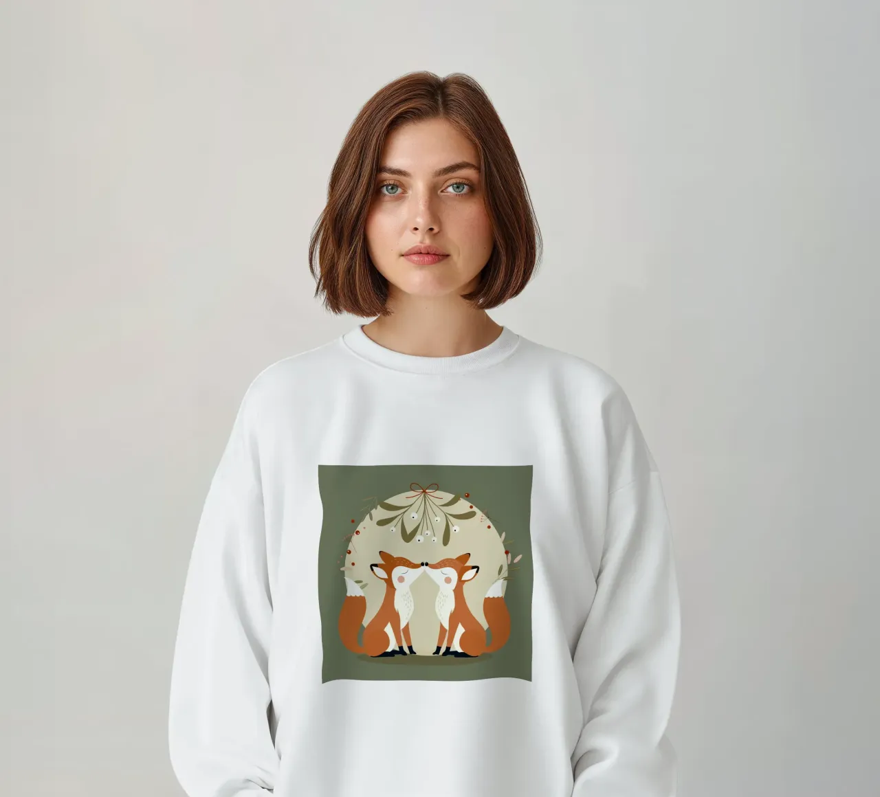 Verliebte Füchse- Kuss unter dem Mistelzweig Sweatshirt von namosh