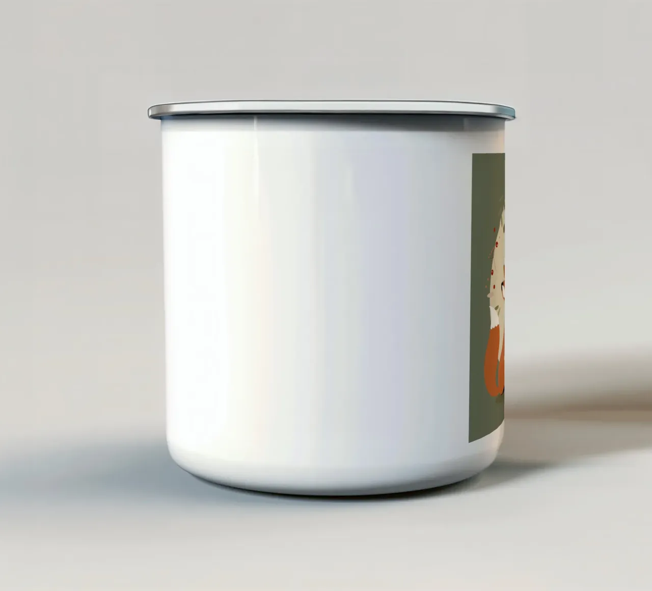 Foxes in love- kiss under the mistletoe enamel mug by namosh