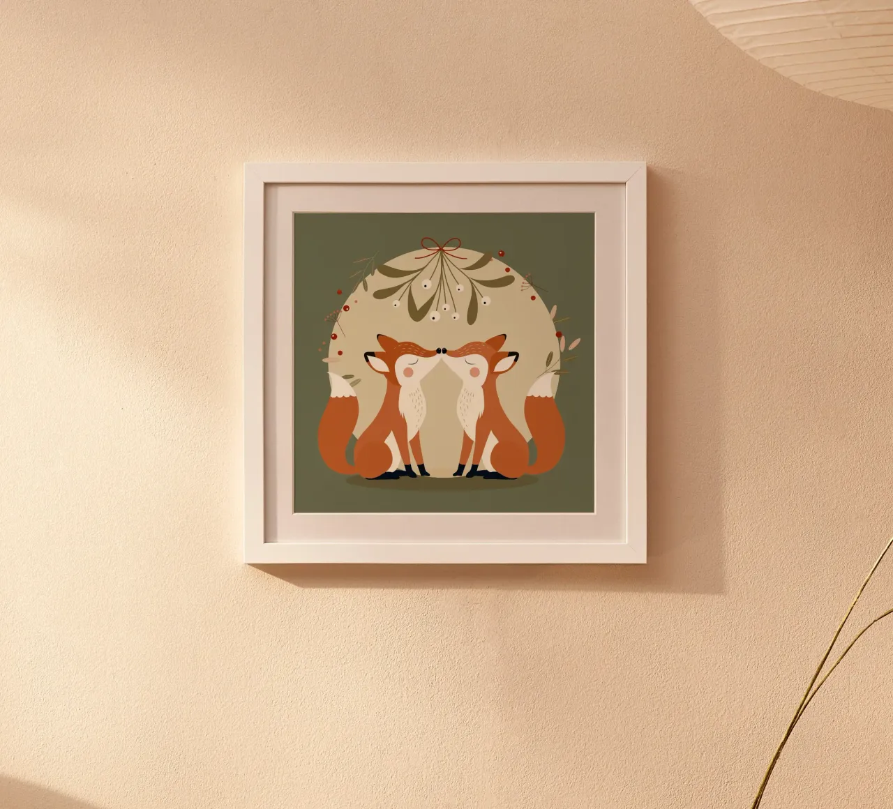 Volpi innamorate - bacio sotto il vischio poster da namosh