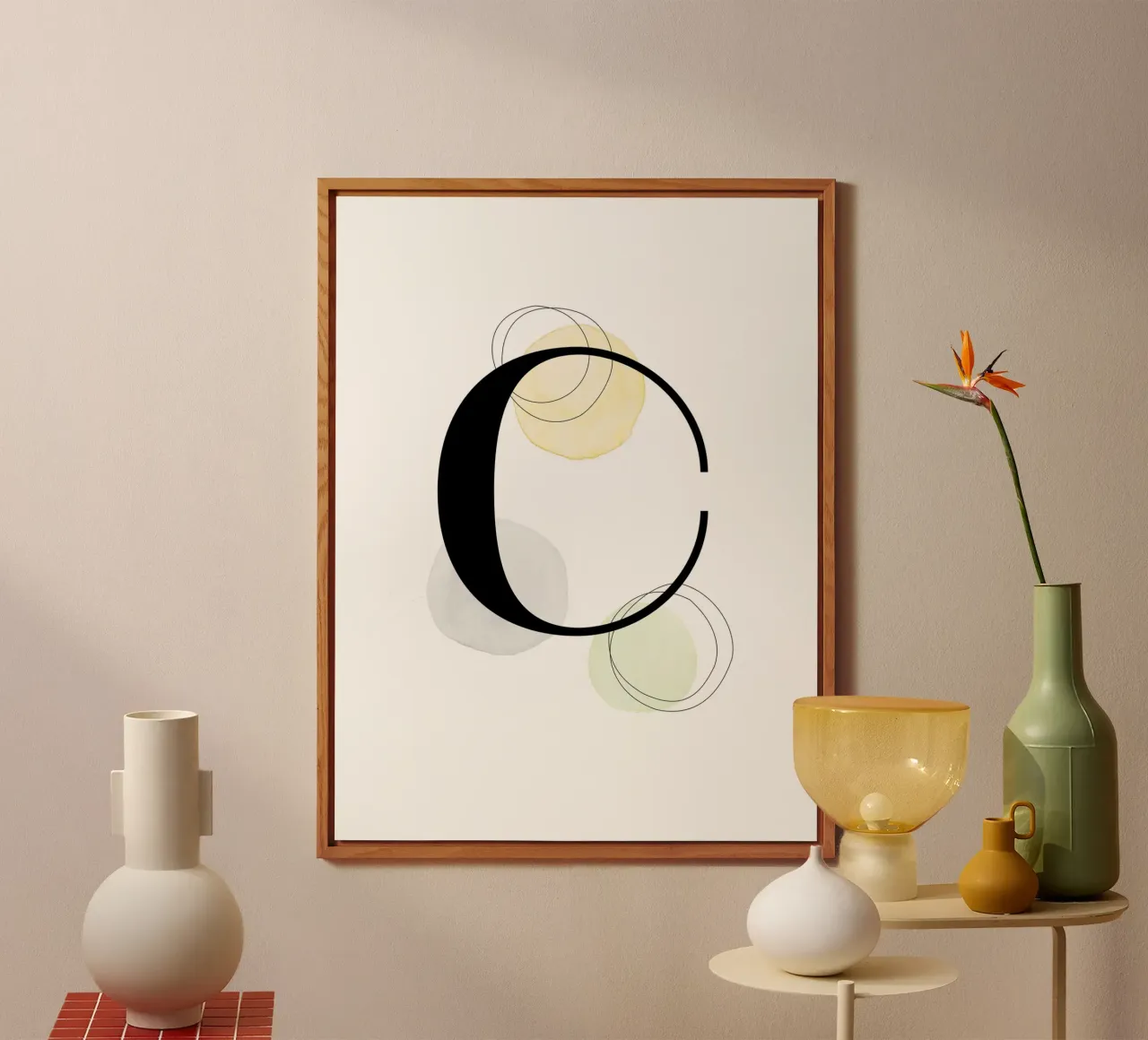Lettera "C" - design dipinto a mano alluminio dibond da Kate Brunch Design