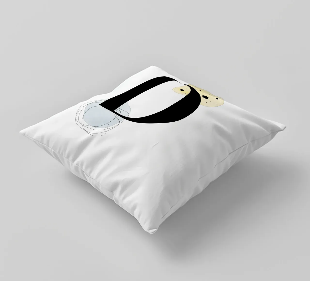 Lettera "D" - design dipinto a mano cuscino da Kate Brunch Design