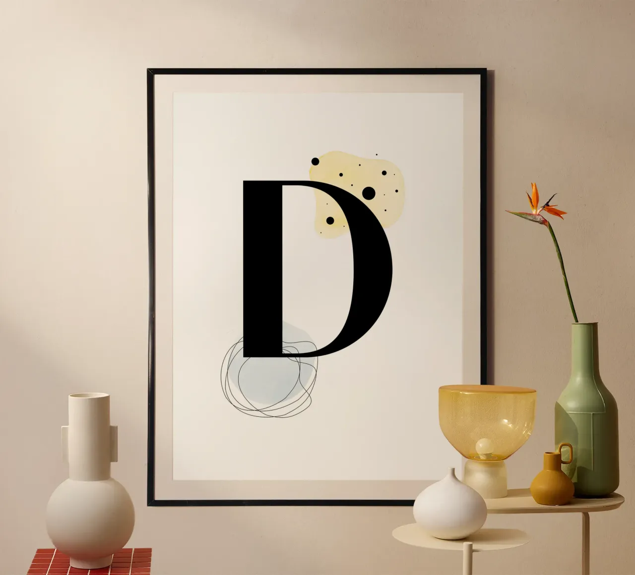 Letter "D" - hand-painted design hahnemühle by Kate Brunch Design