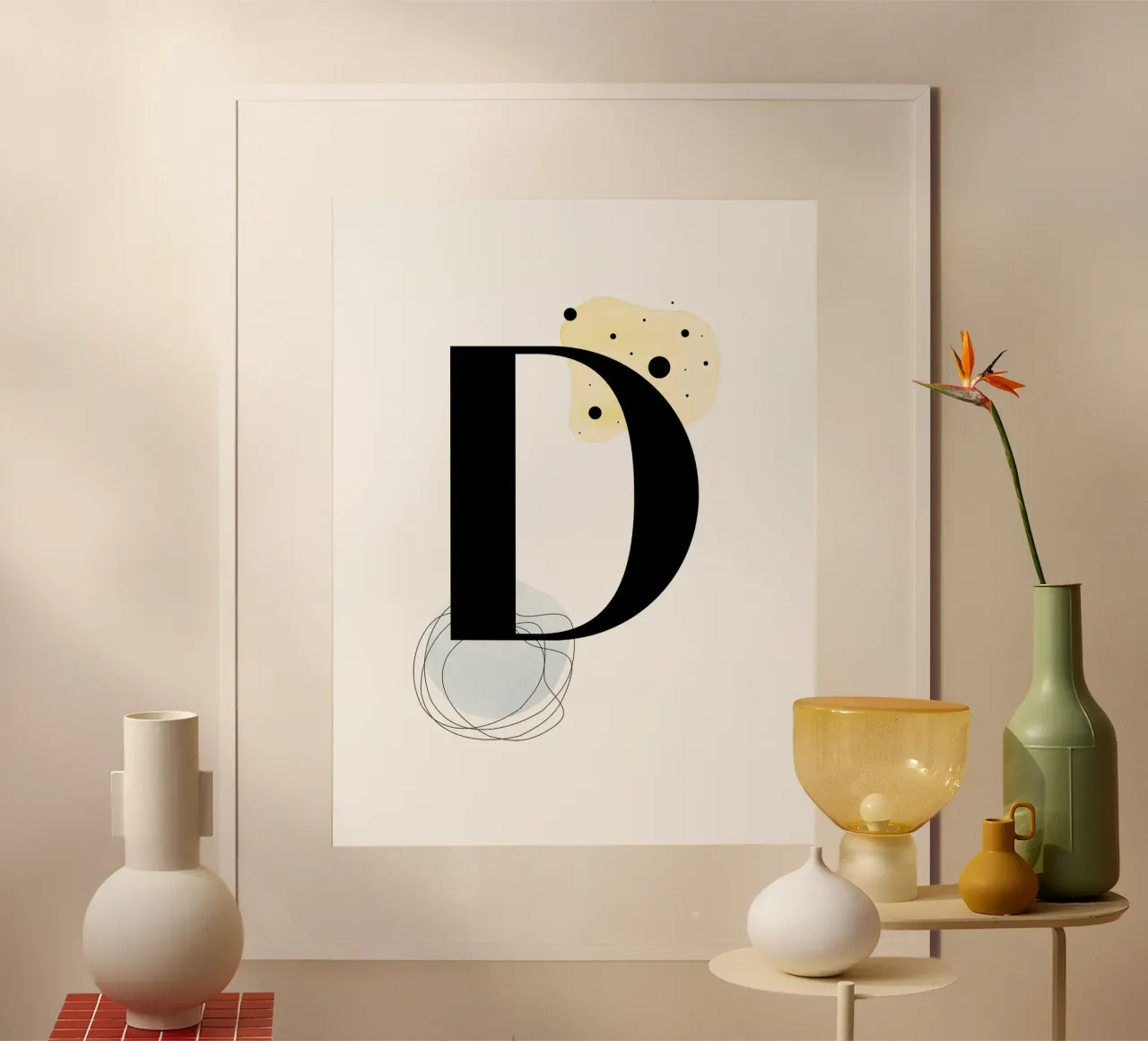Letter "D" - hand-painted design hahnemühle by Kate Brunch Design