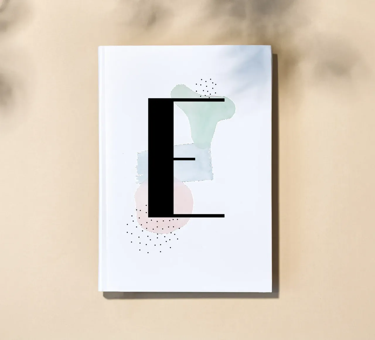 Letter "E" - hand-painted design notebook by Kate Brunch Design