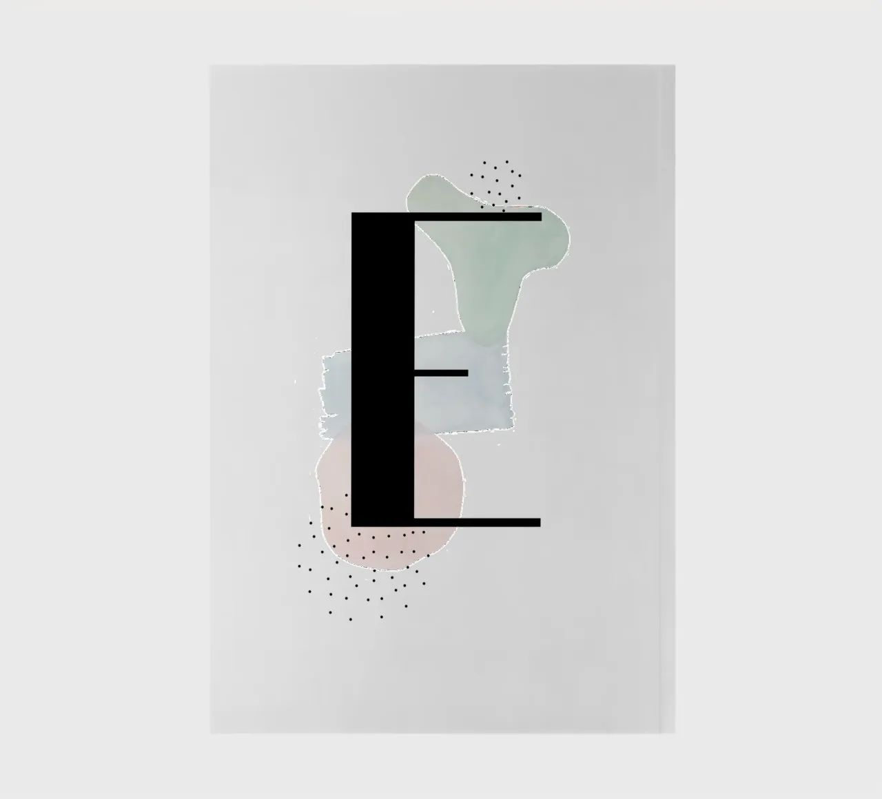 Letter "E" - hand-painted design notebook by Kate Brunch Design