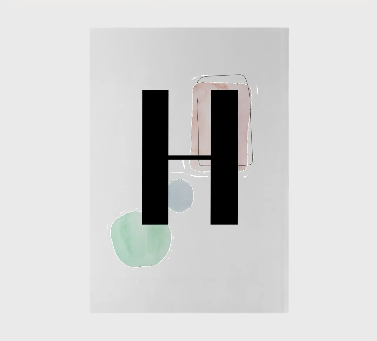 Lettera "H" - design dipinto a mano diario da Kate Brunch Design