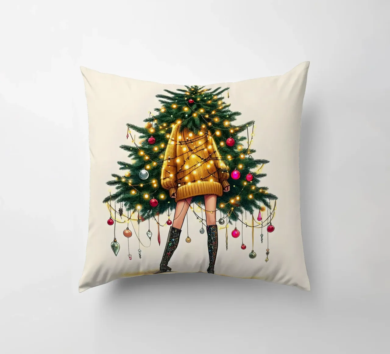 LIGHT UP CHRISTMAS JUMPER decorative cushion by ARTOMATIC