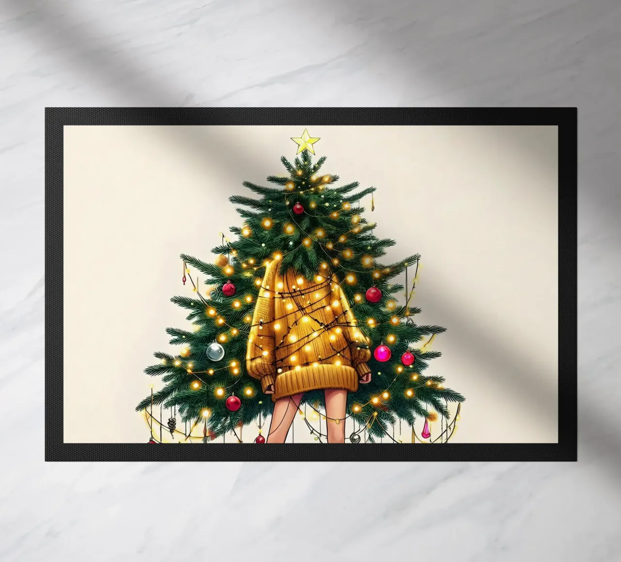 LIGHT UP CHRISTMAS JUMPER doormat by ARTOMATIC