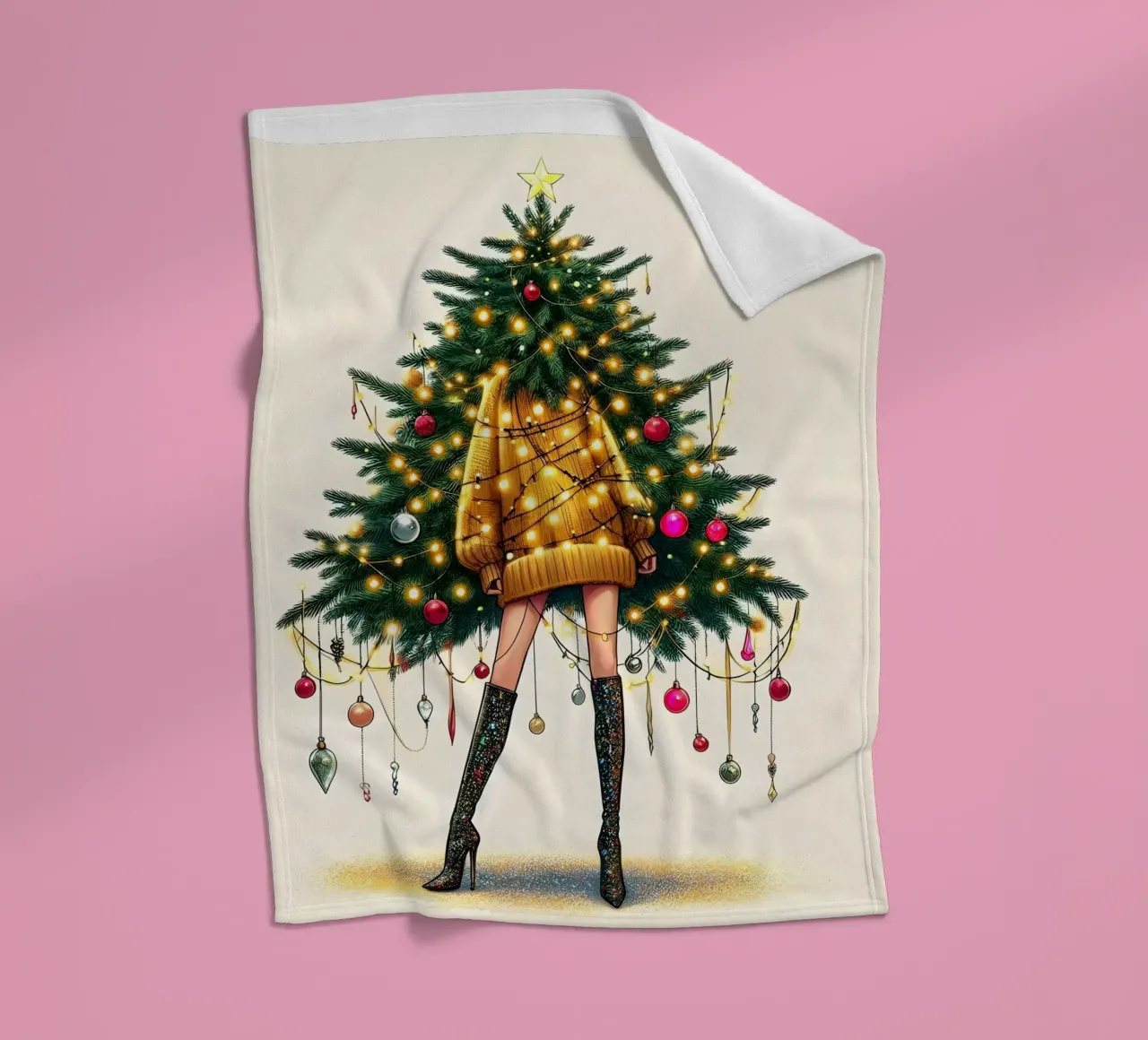 LIGHT UP CHRISTMAS JUMPER fleece blanket by ARTOMATIC