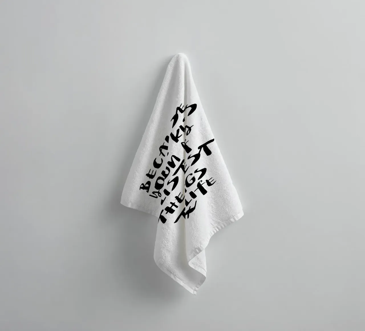Because Your Kiss is on My List of the Best Things in Life towel by THE MOTIVATED TYPE