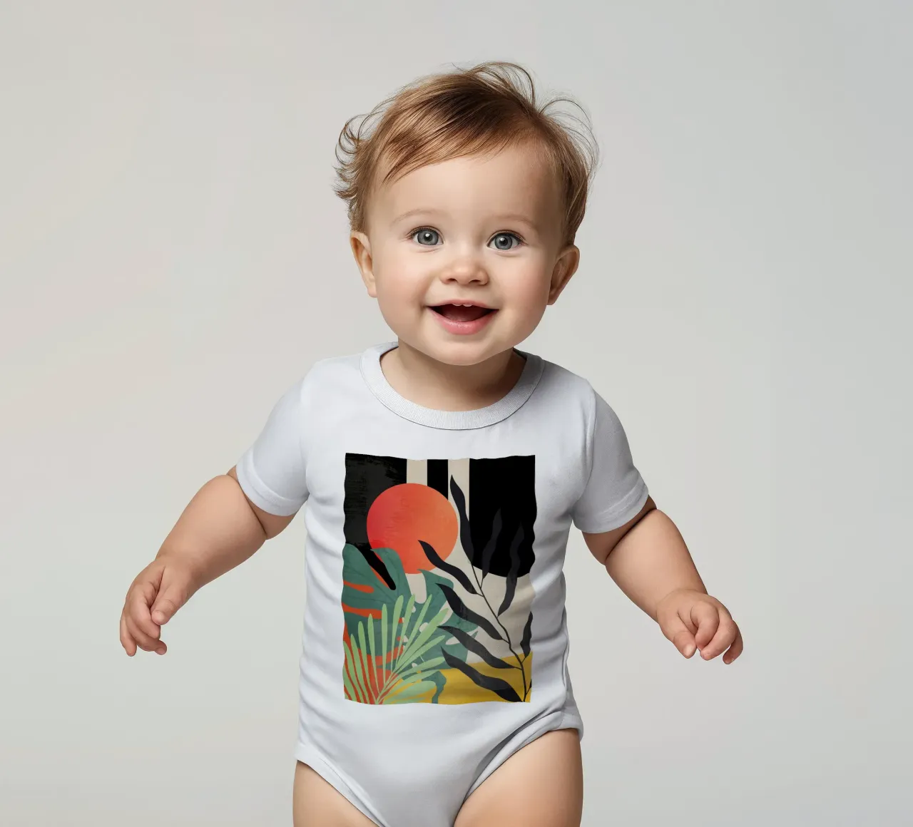 Geometria tropicale 53 body neonato maniche corte da Gaite