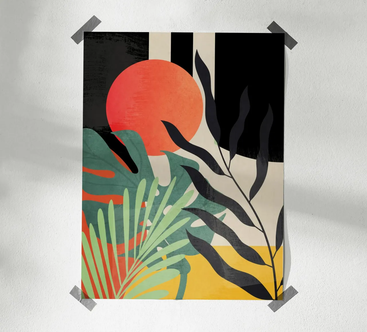 Geometria tropicale 53 poster con telaio in legno da Gaite