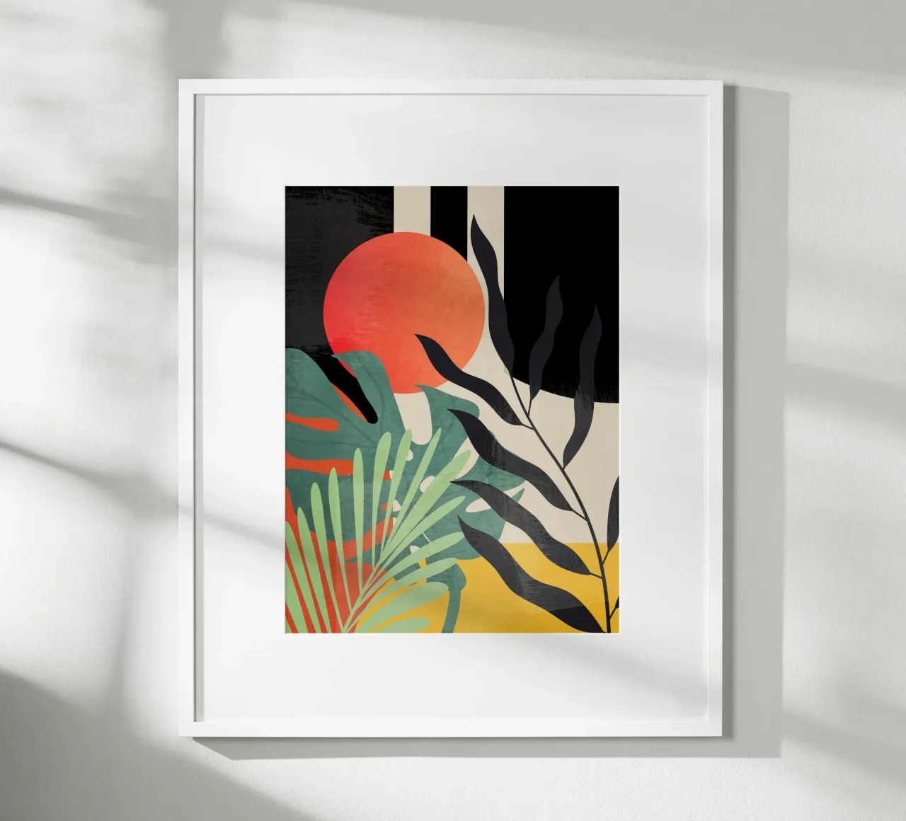 Geometria tropicale 53 poster con telaio in legno da Gaite