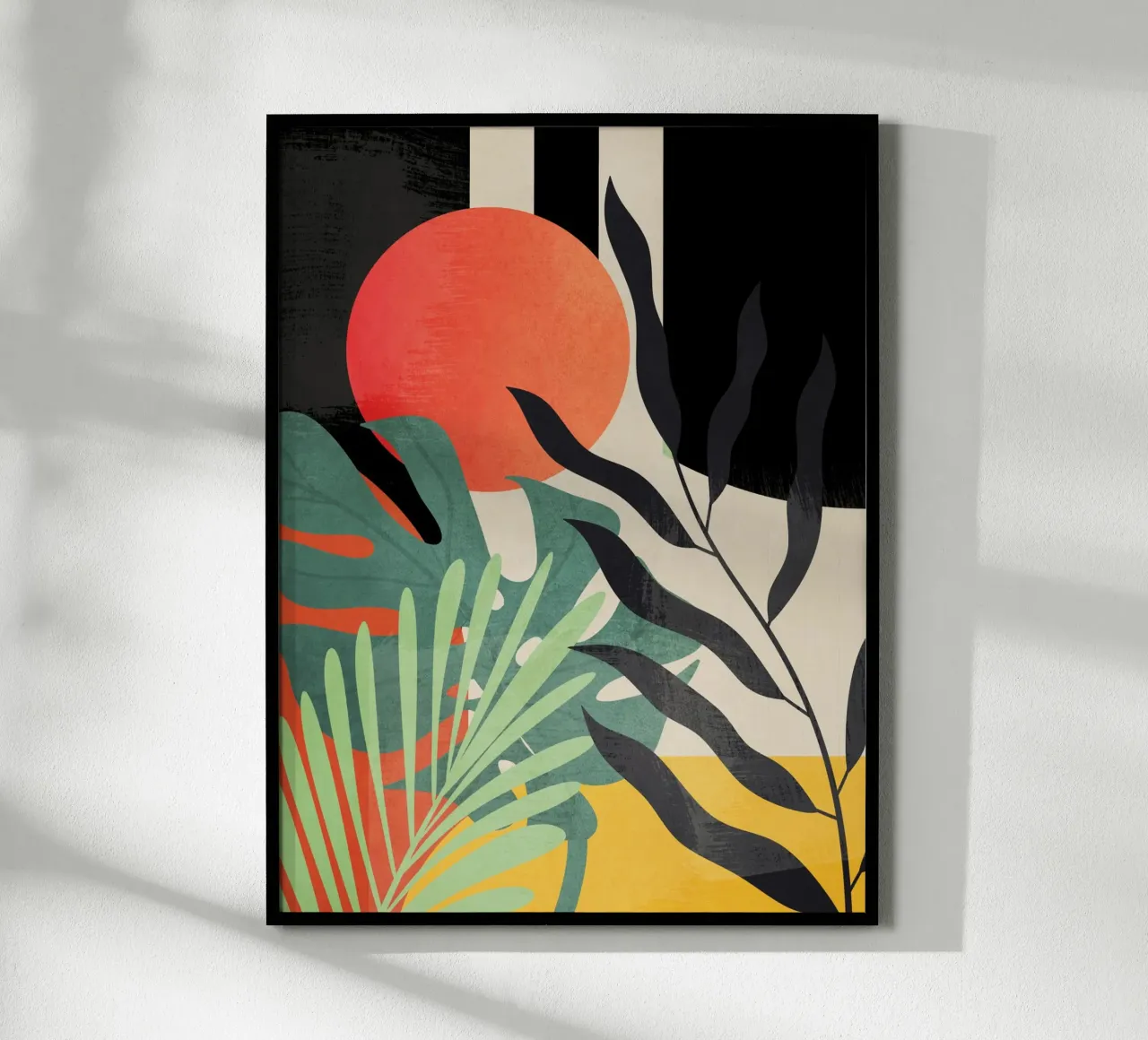 Geometria tropicale 53 poster con telaio in legno da Gaite