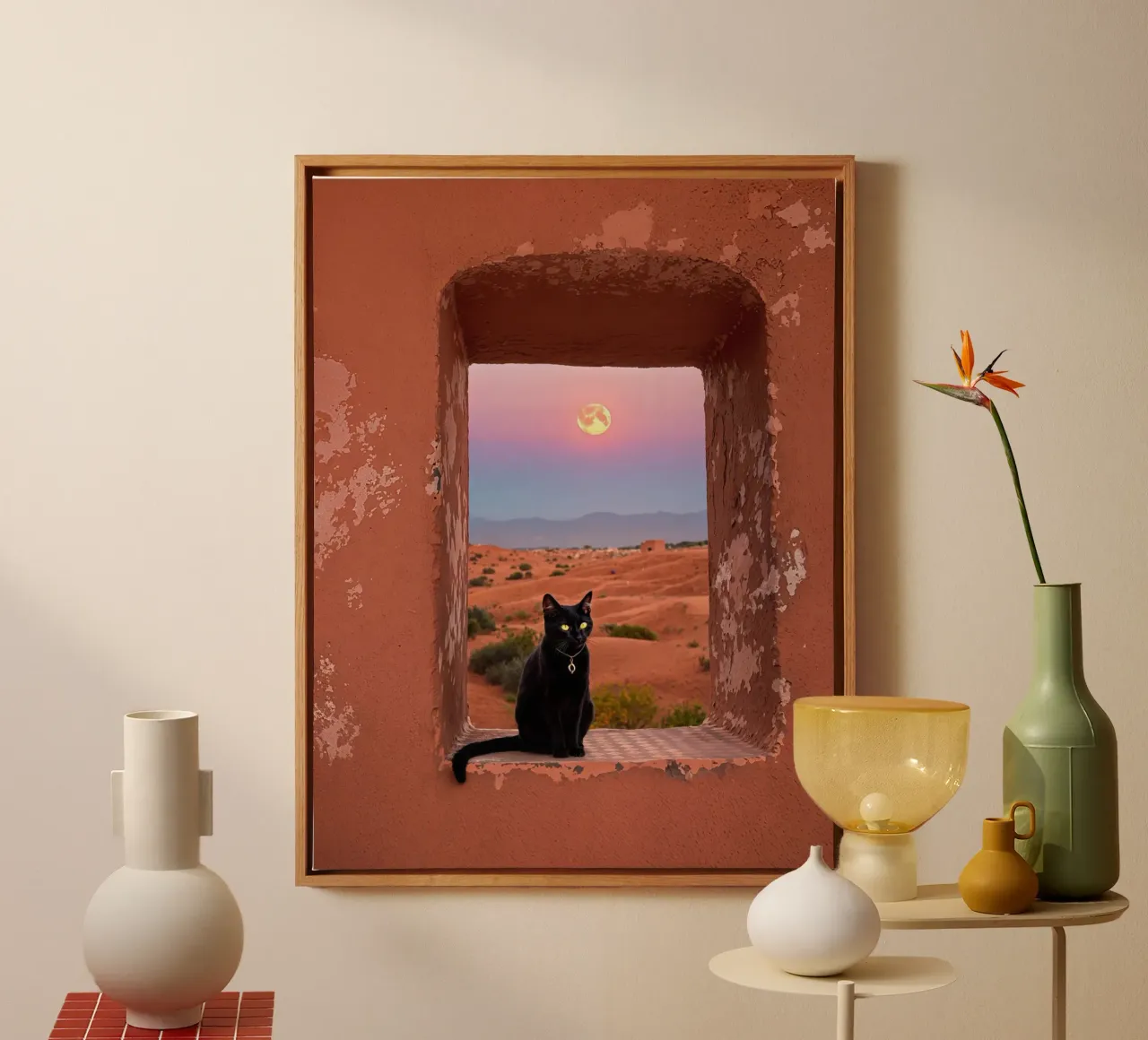 De kat canvas met Baklijst van Art-Travel