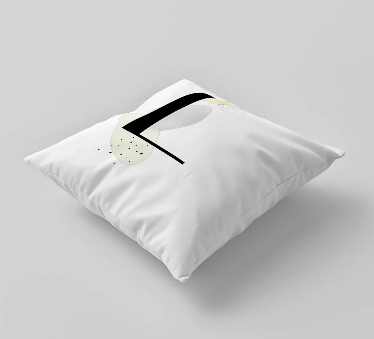 Lettera "L" - design dipinto a mano cuscino da Kate Brunch Design