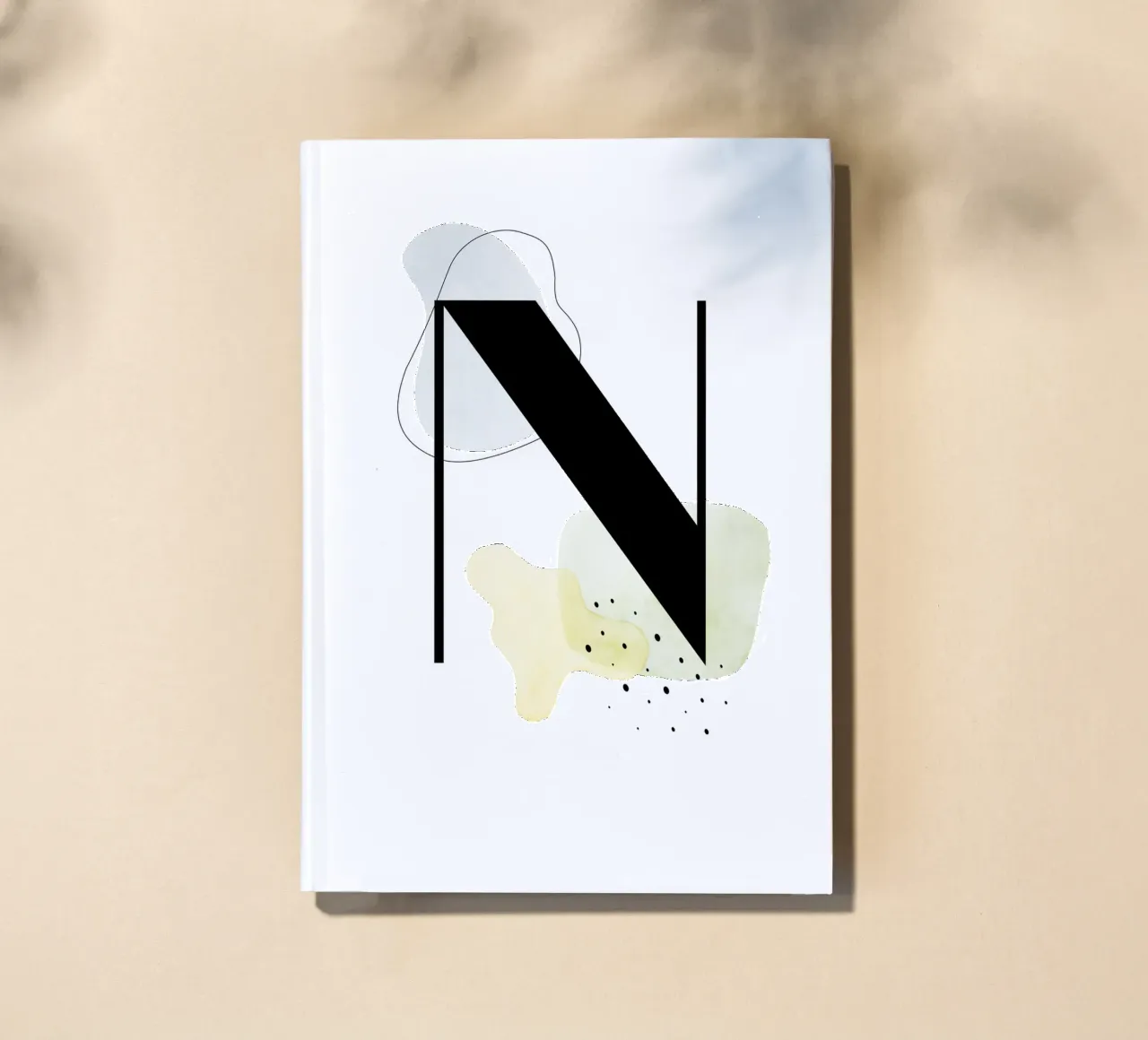 Letter "N" - hand-painted design notebook by Kate Brunch Design