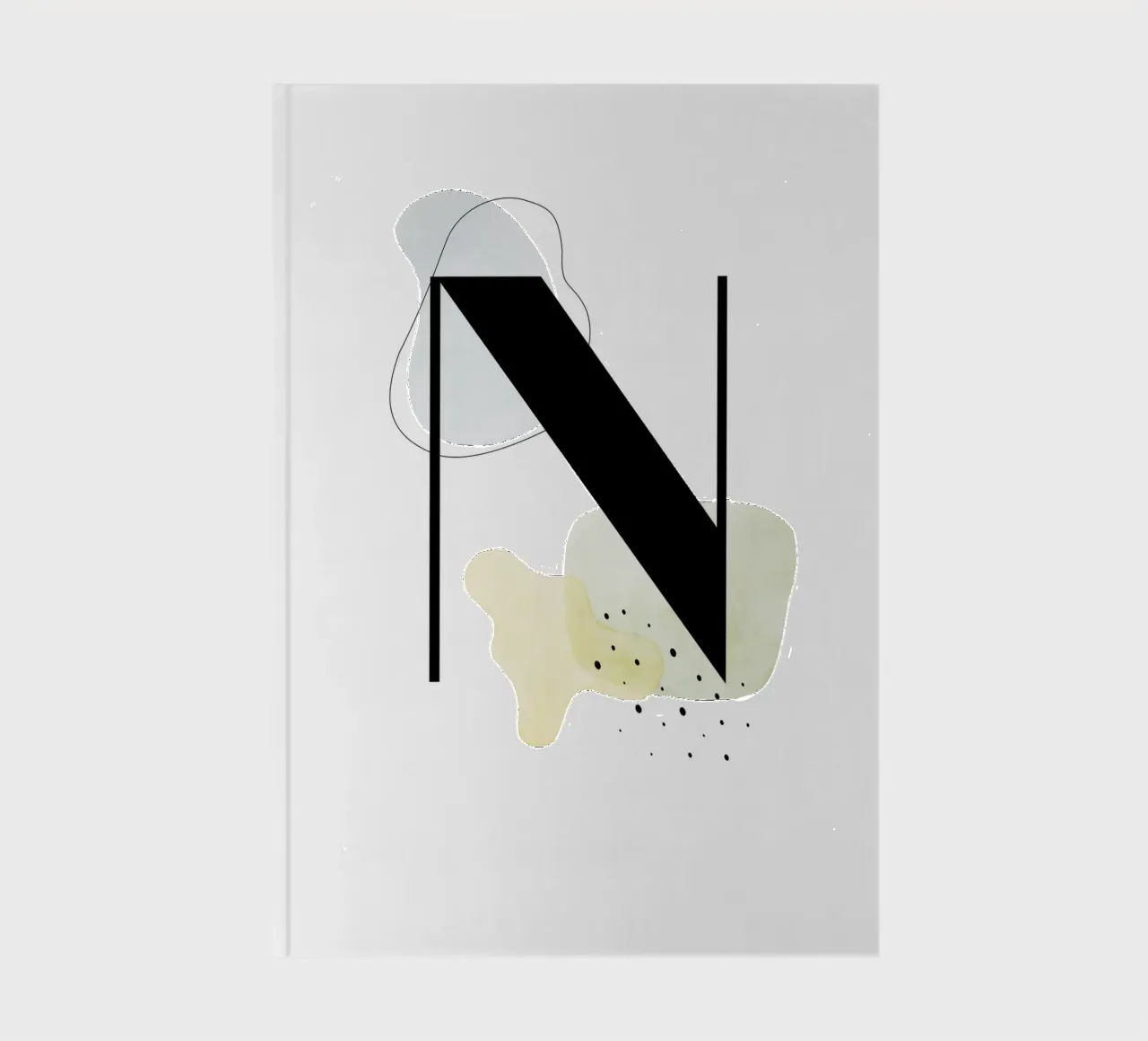 Letter "N" - hand-painted design notebook by Kate Brunch Design