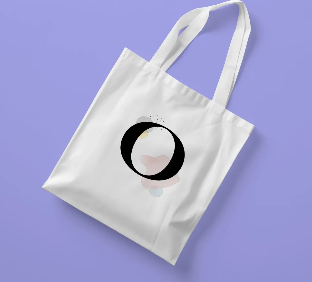 Letter "O" - hand-painted design tote bag by Kate Brunch Design